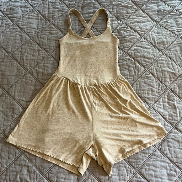 Imbodhi Pants - Imbodhi Womens Lila Romper (Small, Oatmeal)